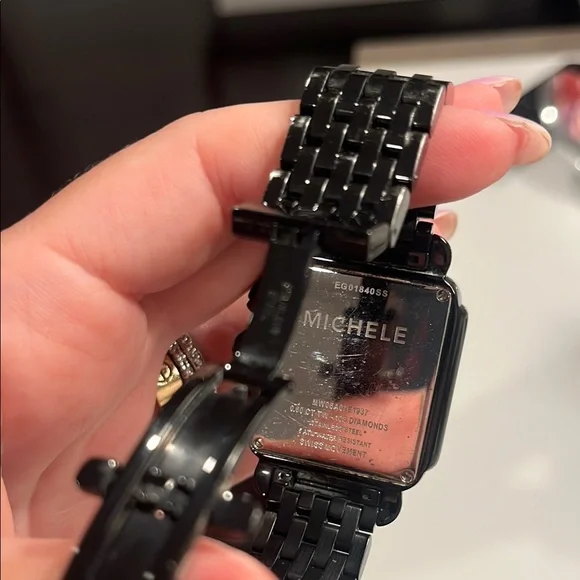 Michele Black noir deco with diamonds watch - Picture 6 of 6